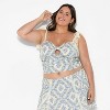 Women's Lace Tie Strap Tank Top - Wild Fable™ Blue Floral - 2 of 3