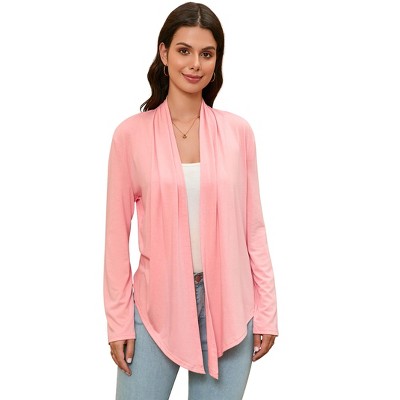 Lightweight Cardigans for Women Drape Open Front Long Sleeve Irregular Hem Casual Cardigan Sweaters