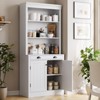 71" Tall White Bookshelf with Drawer and Doors, 5-Tier Wood Bookcase with Adjustable Shelf, Storage Cabinet for Living Room, Home Office - 4 of 4