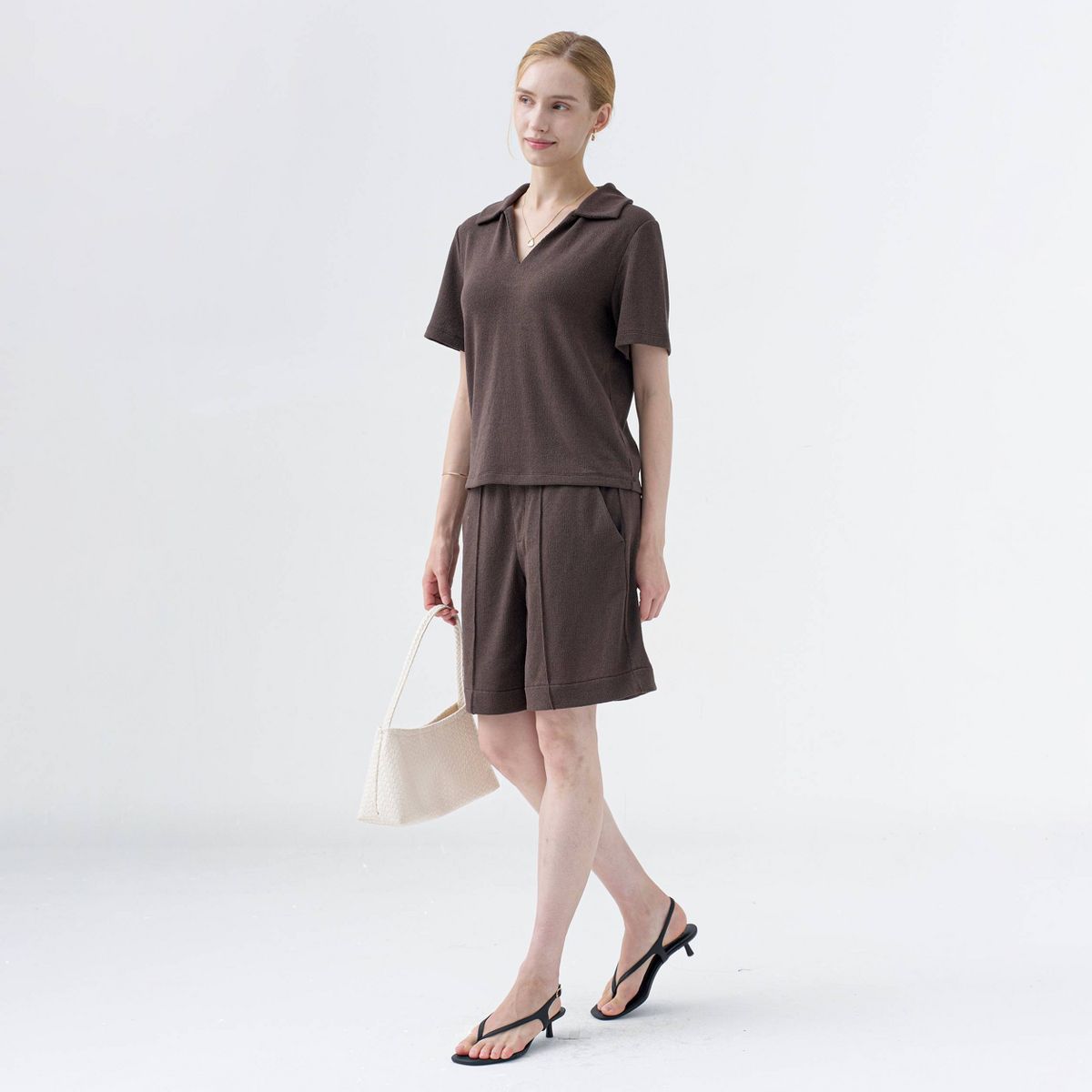 Women's Short Sleeve Polo Collar Top - A New Day™ - thumbnail 3
