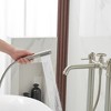 3-Handle Freestanding Floor Mount Roman Industrial Style Tub Faucet Bathtub Filler With Hand Shower - 4 of 4