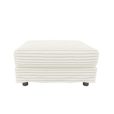 Airsurfer Large Cream White Ottoman Modern Striped Ottoman Footrest Living Room Accent for Relaxation and Decor Enhancement