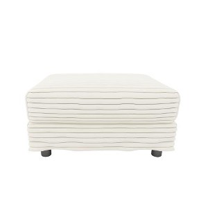 Airsurfer Large Cream White Ottoman Modern Striped Ottoman Footrest Living Room Accent for Relaxation and Decor Enhancement - 1 of 4