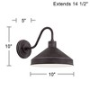 Franklin Iron Works Ashe 10" High Modern Outdoor Wall Light Fixture Mount Porch House Exterior Outside Set of 2 Dark Sky Iron Black Finish Metal - 4 of 4