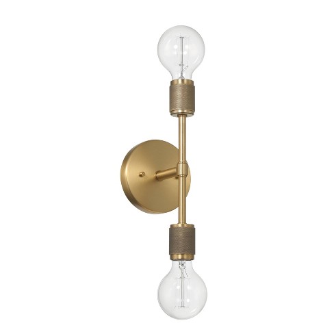 Robert Stevenson Lighting Maxim Modern Minimalist Metal Exposed 2-Light Wall Sconce - image 1 of 4