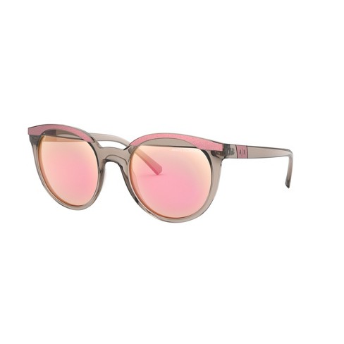 Armani Exchange Ax4086s 53mm Female Round Sunglasses Grey Mirror Rose Gold  Lens : Target