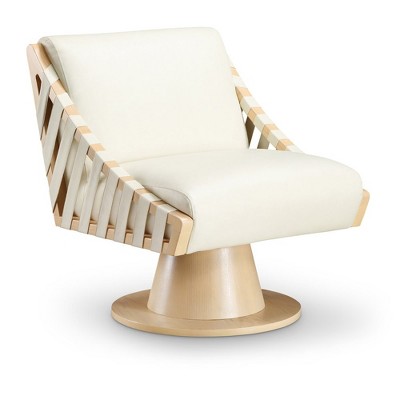 Meridian Furniture,Millwin Vegan Leather Swivel Accent Chair