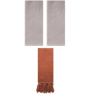 REGALWOVEN 3 Packs Cotton Soft Absorbent Tassels and Waffle Hand Towel - 1 of 4