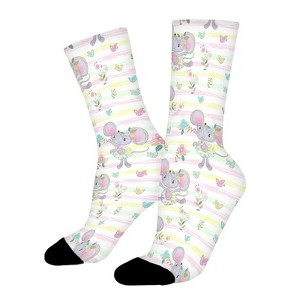 Funny Mouse Dancing Women Printed Crew Socks Funny Funky Socks Soft Polyester Novelty Gifts for Artists Men - 1 of 1