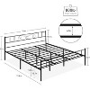 Homhougo Twin Bed Frame Platform with Headboard and Footboard Metal Bed Mattress Foundation with Storage No Box Spring Needed Black - 2 of 4