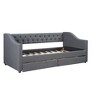 Streamdale Upholstered Twin Size daybed with Two Drawers, Wood Slat Support, Gray - 4 of 4