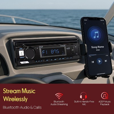 Pyle Bluetooth Marine In-Dash AM/FM Stereo Receiver - Black