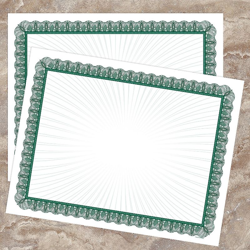 Masterpiece Studios Certificates 8.5" x 11" Green and White 100/Pack (961036S), 3 of 5