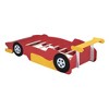 Twin Size Race Car-Shaped Platform Bed with Wheels and Safety Rails - 3 of 4