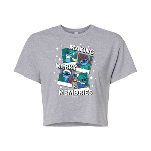 Women's - Lilo and Stitch - Making Merry Memories Cropped Graphic T-Shirt - 1 of 4