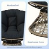 CAVINAS Wicker Papasan Chair with Cloud Thick Density Fabric Cushion, 360 Degree Swivel Chair, Weatherproof Lounge Chair, Accent Chair - 4 of 4