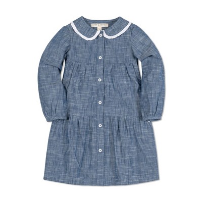 Hope & Henry Girls' Long Sleeve Tiered Button Front Peter Pan Collar ...