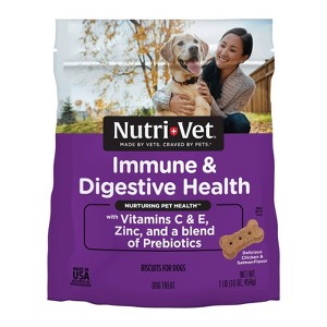 Nutri-Vet Digestive Health Chicken Flavor Vitamins and Supplements Biscuit for Dogs - 16oz/28ct - 1 of 4