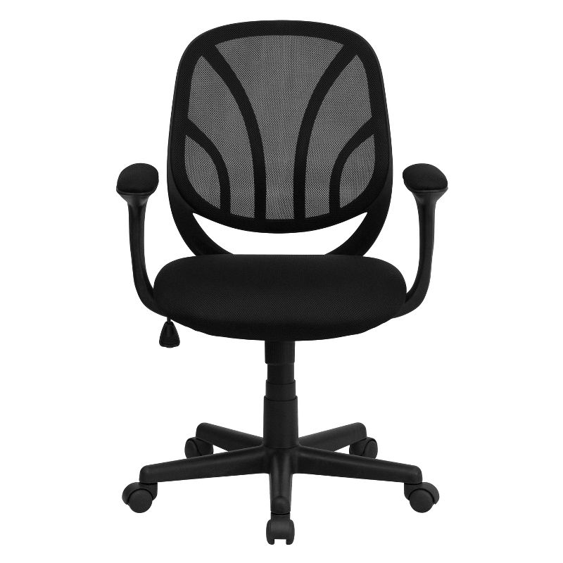 Emma and Oliver Mid-Back Black Mesh Swivel Task Office Chair with Flex Bars and Arms, 4 of 6