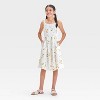 Girls' Floral Woven Midi Dress - Cat & Jack™ Cream - 3 of 3