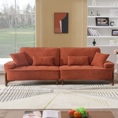 Mocamel 103 inch comfortable deep seated sofa with pillow, suitable for bedroom, living room, apartment, office, dormitory decoration