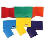 JAM 6pk 2 Pocket Heavy Duty Plastic Folders - Primary Colors