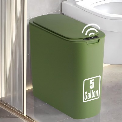 5 Gallon Motion Senor Bathroom Trash Can with Lid, Automatic Garbage Can Touchless, Smart Plastic Waste Basket