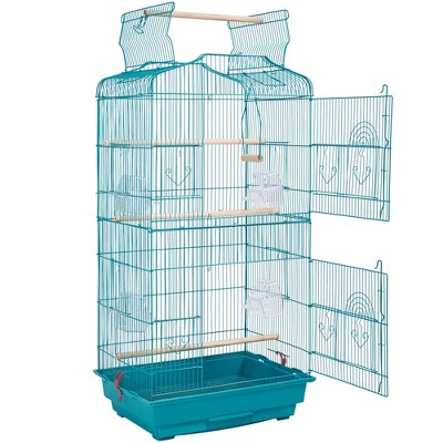 Yaheetech Open Top Metal Birdcage Parrot Cage with Slide-out Tray And Feeders
