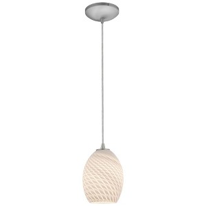 Access Lighting Brandy FireBird 1 - Light Pendant in  Brushed Steel - 1 of 1
