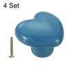Unique Bargains Heart-Shaped Ceramic Drawer Knobs with Screw for Cupboard Wardrobe 4 Pcs - 3 of 4