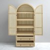 Kitchen Pantry Cabinet with Rattan Doors, 2 Drawers & Adjustable Shelves, Tall Freestanding Storage Display Cabinet for Dining Room or Kitchen - 4 of 4