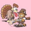 Girls Garfield Cat and Turkey Pilgrim Core T Shirt - 2 of 4