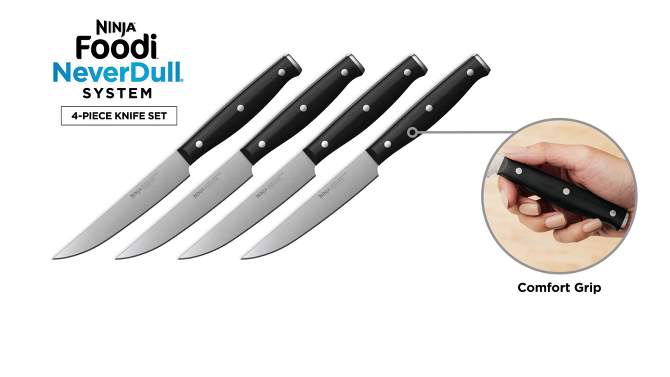 Ninja NeverDull System Essential 4pc Steak Knife Set - K12004, 6 of 7, play video