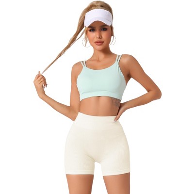 Allegra K Women's Bottom Lifting Ribbed High Waist Bottom Lifting Sports Control Panties