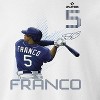 MLBPA Men's Franco Pw Licensed Mlb Tampa Bay Rayswander Franco Long Sleeve Graphic Cotton Pullover Sweatshirt - White 2X - 2 of 4