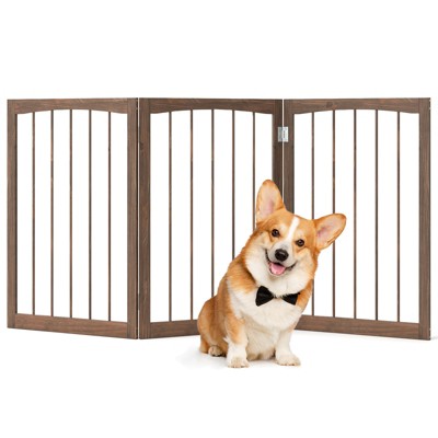 Tangkula 30" Tall Wooden Pet Fence for Indoor House Doorway Hallway Stairs Porch