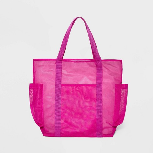 Pink and Purple Sunlily Sunshine Mesh Tote Bag 
