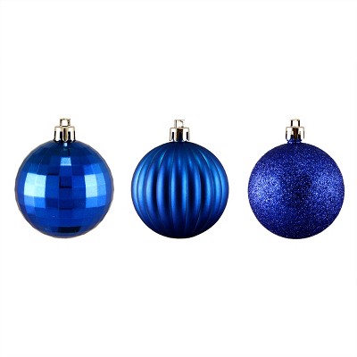 Northlight 100ct Shatterproof 3-Finish Christmas Ball Ornament Set 2.5" - Blue
