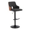 Set of 2 Stella Adjustable Barstools: Swivel Seat, Fabric Upholstery, Metal Base - LumiSource - 2 of 4
