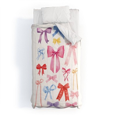 Deny Designs 2pc Twin/Twin XL April Lane Art Cute Bows Ribbons Comforter and Sham Set