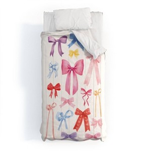 Deny Designs 2pc Twin/Twin XL April Lane Art Cute Bows Ribbons Comforter and Sham Set - 1 of 4