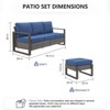 Gymojoy 3 Pieces Outdoor Patio Sofa Chair Ottoman Wicker Rattan Sofa Ottoman Set - 2 of 4