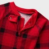 Baby Plaid Ribbed Holiday Matching Family Footed Pajama - Wondershop™ Red/Black - 3 of 4