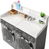 SEVOBAL Utility Storage Shelves Washer Dryer Countertop with Double Layer Storage, Laundry Room Organizer with Non-Slip Pads, White, 54"*27.5"*12" - 2 of 4