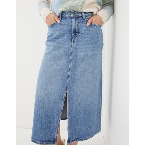 Dana Denim Midi Skirt - Blue Wash