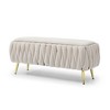 NicBex Bedroom Bench with Gold Legs Upholstered End of Bed Bench Velvet Oval Storage Ottoman Bench Toy Box for Living Room, Entryway - 3 of 4