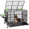 LAOTIES Heavy Duty Dog Crate with Air Lift Top,Adjustable Feeder,Lockable Wheels And Removable Tray - 4 of 4