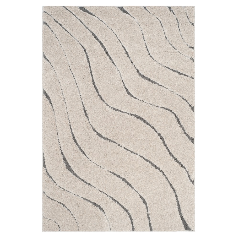 4'x6' Wave Loomed Accent Rug Cream/Gray - Safavieh