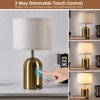 GTCLIGHTING Touch Table Lamps Set of 2, Modern Dimmable Bedside Lamp with 2 USB Ports&Fabric Shade, Black Nightstand Lamp for Living Room Bedroom - 3 of 4