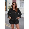 Clearlove Women 2 Piece Casual Suit 3/4 Sleeve Shirt and Shorts Set Button Down Summer Beach Outfits Sets - 2 of 4